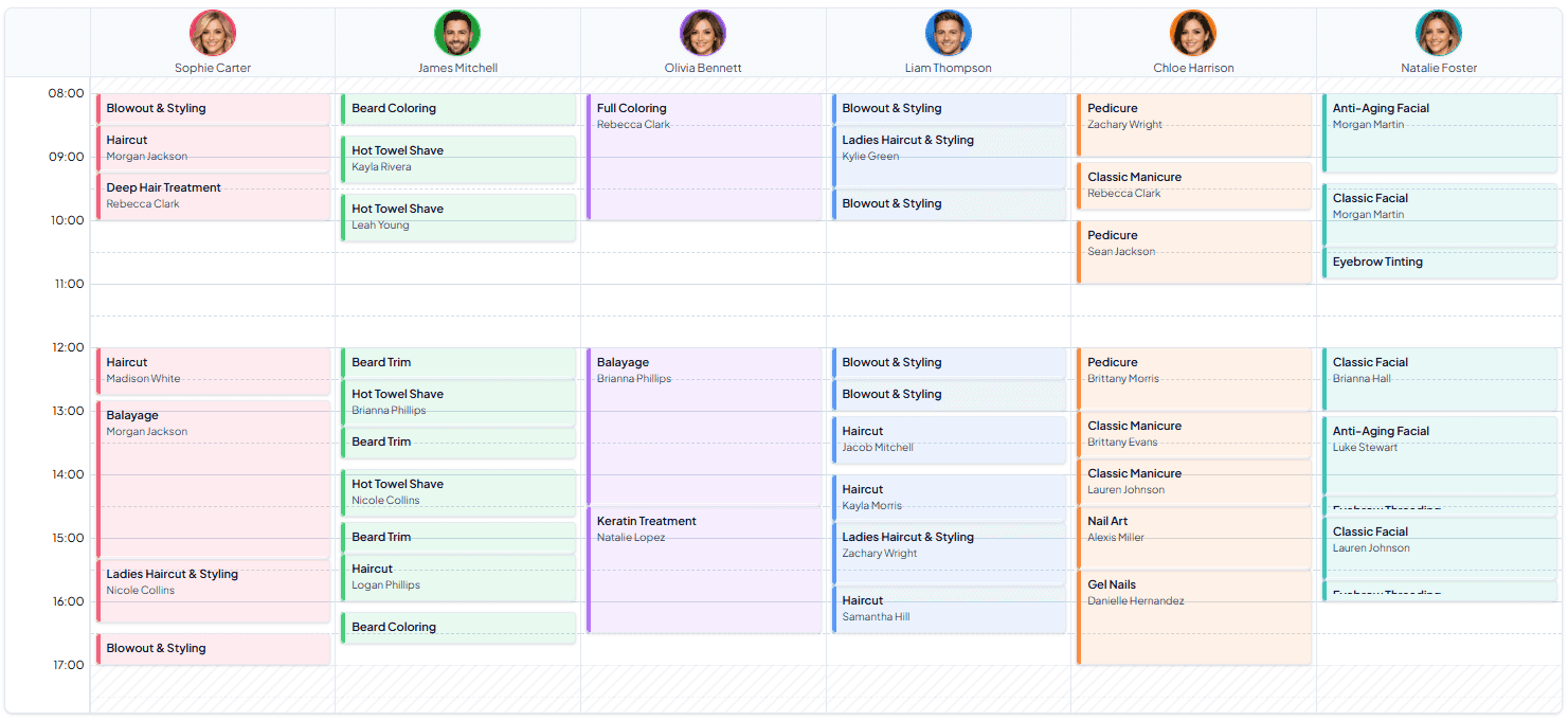 Booking calendar preview screenshot